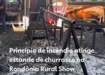 VÍDEO: princípio de incêndio atinge estande de churrasco na Rondônia Rural Show