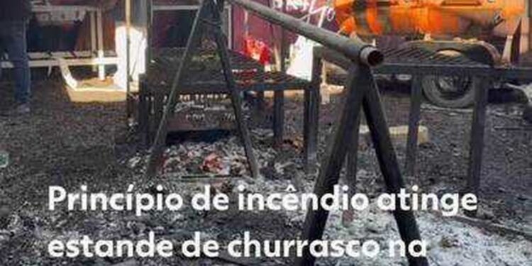 VÍDEO: princípio de incêndio atinge estande de churrasco na Rondônia Rural Show