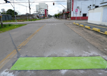 Faixa verde no asfalto? Entenda a nova sinalização instalada em Porto Velho